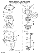 MOTOR, BASKET AND TUB PARTS Diagram and Parts List for WTW6600SW1  Whirlpool Washer