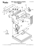 TOP AND CONSOLE PARTS Diagram and Parts List for 7MWGD1705YM1  Whirlpool Dryer