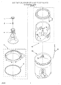 AGITATOR, BASKET AND TUB Diagram and Parts List for LBR1121EW0  Whirlpool Washer