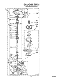 GEARCASE Diagram and Parts List for KAWE842WAL1  Whirlpool Washer
