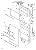 DOOR Diagram and Parts List for ET18JKXDN04  Whirlpool Refrigerator