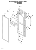 REFRIGERATOR DOOR Diagram and Parts List for 6GD27DFXFS02  Whirlpool Refrigerator