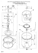 AGITATOR, BASKET & TUB Diagram and Parts List for LSR8244EQ1  Whirlpool Washer