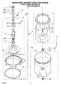 AGITATOR, BASKET AND TUB PARTS Diagram and Parts List for LXR7244JQ2  Whirlpool Washer