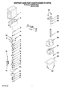 MOTOR AND ICE CONTAINER PARTS Diagram and Parts List for 7GS2FHAXTA01  Whirlpool Refrigerator