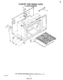 CABINET AND HINGE Diagram and Parts List for RM288PXP0  Whirlpool Microwave Oven Combo