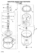 AGITATOR, BASKET AND TUB PARTS Diagram and Parts List for IL44000  Inglis Washer