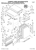 CABINET LINER AND DOOR PARTS Diagram and Parts List for KUIS18PNJW4  KitchenAid Ice Maker