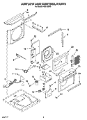 AIRFLOW AND CONTROL PARTS Diagram and Parts List for ACE184XP0  Whirlpool Air Conditioner