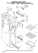 FREEZER LINER PARTS Diagram and Parts List for MSD2269KEW00  Whirlpool Refrigerator
