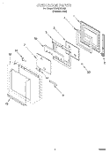 OVEN DOOR Diagram and Parts List for KEBS278DSS6  KitchenAid Wall Oven