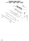 CONTROL PANEL PARTS Diagram and Parts List for GMC275PRQ01  Whirlpool Microwave Oven Combo