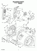 BULKHEAD PARTS Diagram and Parts List for 1CWGD5300VW0  Whirlpool Dryer
