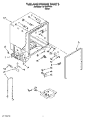 TUB AND FRAME PARTS Diagram and Parts List for DU1055XTSD2  Whirlpool Dishwasher