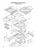 REFRIGERATOR SHELF Diagram and Parts List for 4KSRF42DTX2  KitchenAid Refrigerator
