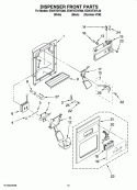 DISPENSER FRONT PARTS Diagram and Parts List for ED5KVEXVQ00  Whirlpool Refrigerator