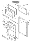 DOOR PARTS Diagram and Parts List for RT12VKXKQ03  Roper Refrigerator