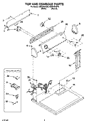 TOP AND CONSOLE PARTS Diagram and Parts List for WED5300ST0  Whirlpool Dryer