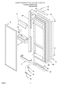 REFRIGERATOR DOOR Diagram and Parts List for 7GD25SFXHS00  Whirlpool Refrigerator