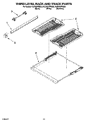 THIRD LEVEL RACK AND TRACK PARTS Diagram and Parts List for KUDS02FRWH0  KitchenAid Dishwasher
