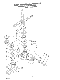 PUMP & SPRAY ARM Diagram and Parts List for TUD4700KB1  Estate Dishwasher