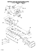 MOTOR AND ICE CONTAINER Diagram and Parts List for 4KSRS25CHW02  KitchenAid Refrigerator
