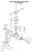 PUMP AND SPRAYARM Diagram and Parts List for DU400SWKW0  Whirlpool Dishwasher