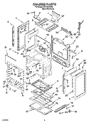 CHASSIS PARTS Diagram and Parts List for GS445LEMS2  Whirlpool Range