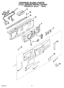 CONTROL PANEL PARTS Diagram and Parts List for GHW9400PW2  Whirlpool Washer