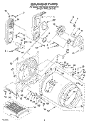 BULKHEAD Diagram and Parts List for LGQ9558KQ0  Whirlpool Dryer