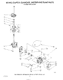 BRAKE, CLUTCH, GEARCASE, MOTOR AND PUMP Diagram and Parts List for KAWE755VWH0  KitchenAid Washer