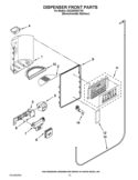 DISPENSER FRONT PARTS Diagram and Parts List for GSC25C6EYY02  Whirlpool Refrigerator