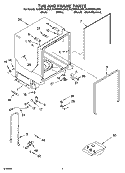 TUB AND FRAME PARTS Diagram and Parts List for KUDP01DLBL6  KitchenAid Dishwasher