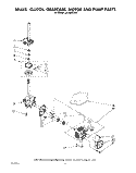 BRAKE, CLUTCH, GEARCASE, MOTOR AND PUMP Diagram and Parts List for LA7680XSW0  Whirlpool Washer