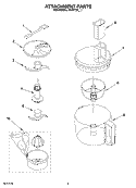 ATTACHMENT PARTS Diagram and Parts List for 4KFP730WH1  KitchenAid Food Processor