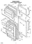 DOOR PARTS Diagram and Parts List for ET8GTKXKQ03  Whirlpool Refrigerator