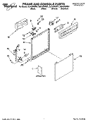 FRAME AND CONSOLE PARTS Diagram and Parts List for DU945PWPT1  Whirlpool Dishwasher