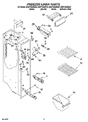 FREEZER LINER PARTS Diagram and Parts List for ED2FHAXSB00  Whirlpool Refrigerator