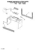 CABINET AND INSTALLATION PARTS Diagram and Parts List for MH2175SXT1  Whirlpool Microwave