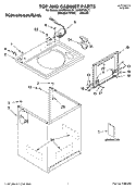 TOP AND CABINET PARTS Diagram and Parts List for KAWS750LT1  KitchenAid Washer