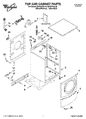 TOP AND CABINET PARTS Diagram and Parts List for GHW9100LW2  Whirlpool Washer