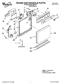 FRAME AND CONSOLE PARTS Diagram and Parts List for 7DP840SWKX1  Whirlpool Dishwasher