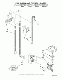 FILL, DRAIN AND OVERFILL PARTS Diagram and Parts List for KUDE40FXWH0  KitchenAid Dishwasher
