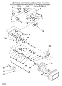 MOTOR AND ICE CONTAINER Diagram and Parts List for KSRB25FHBL04  KitchenAid Refrigerator