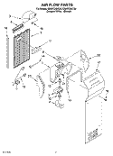 AIR FLOW Diagram and Parts List for ED2NTQXKT00  Whirlpool Refrigerator