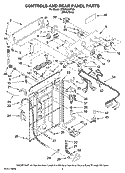 CONTROLS AND REAR PANEL PARTS Diagram and Parts List for MTW5920TW0  Whirlpool Washer