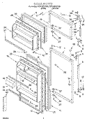 DOOR Diagram and Parts List for 4ET14GKXFN01  Whirlpool Refrigerator