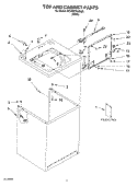 TOP AND CABINET PARTS Diagram and Parts List for GCAM2792MQ0  Whirlpool Washer