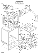 LINER Diagram and Parts List for GT2SHKXLS00  Whirlpool Refrigerator