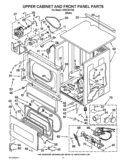 UPPER CABINET AND FRONT PANEL PARTS Diagram and Parts List for CSP2761TQ3  Whirlpool Dryer